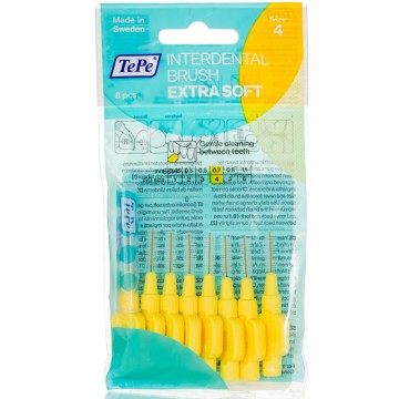 TePe Interdental Brush Extra Soft, Μεσοδόντια Βουρτσάκια Νούμερο 4 0.7mm Yellow 8τμχ