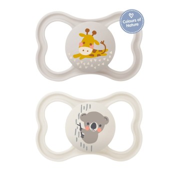 Mam Air Orthodontic Silicone Pacifiers 6-16 months Grey/Beige 2 pcs