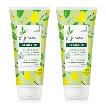 Klorane Junior Gel Douche Poire 2 en 1 2x200 ml