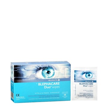 Helenvita Blephacare Duo lingettes, lingettes nettoyantes et désinfectantes pour les yeux 14 pièces