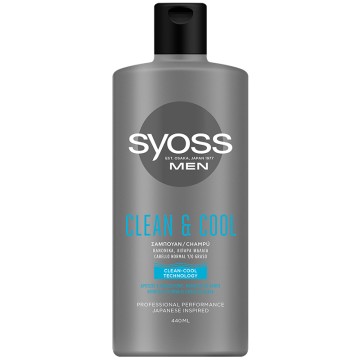 Syoss Shampooing Men Clean & Cool pour cheveux normaux et gras 440 ml