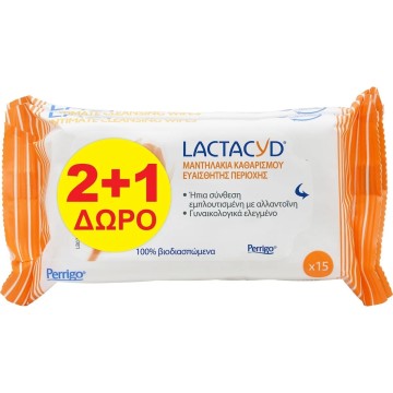Lactacyd Promo Intimate Wipes 3x15 τεμάχια