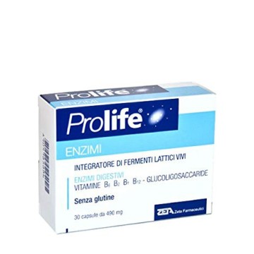 Prolife Enzimi, Complément Alimentaire aux Enzymes Digestives, Probiotiques, Prébiotiques & Vitamines 30 Caps