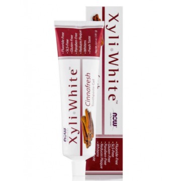 Now Foods Xyli White Cinnafresh Toothpaste Gel 181gr. جل معجون الأسنان من ناو فودز
