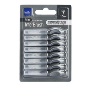 Intermed Mini Ergonomic Interdental Brushes with Handle 1.3mm Gray 8pcs