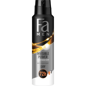 Fa Men Déodorant Spray Invisible Power Clean Parfum Frais Sec 150ml