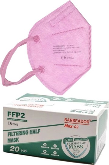 Μάσκα Ενηλίκων FFP2 NR Barbeador Φούξια Χωρίς Βαλβίδα, 20 τεμάχια