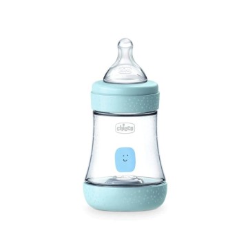 Chicco Пластмасова бебешка бутилка Perfect 5 Blue със силиконов биберон 0+ месеца 150 мл