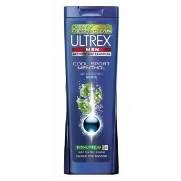 Ultrex Cool Sport Mentolo, Shampoo Antiforfora da Uomo 400ml