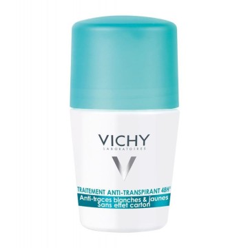 Vichy Déodorant 48h Anti-marques Roll-On, Soin Déodorant 48 heures, Transpiration Intense - Roll-On 50 ml