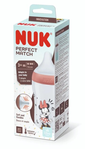 Nuk Μπιμπερό Perfect Match Minnie με Θηλή Σιλικόνης 3m+, 260ml Nuk Μπιμπερό Perfect Match Minnie με Θηλή Σιλικόνης 3m+, 260ml