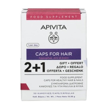 Apivita Promo Пищевая добавка в капсулах для здоровых волос и ногтей 3x30 капсул