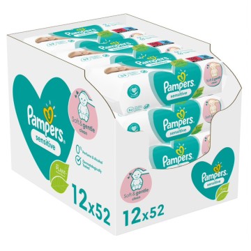 Pampers Promo Baby Wipes Sensitive Μωρομάντηλα 12X52τμχ