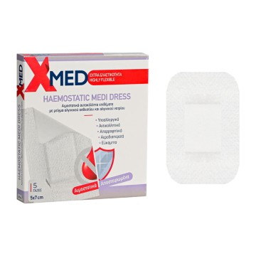 Medisei X-Med Haemostatic Medi Dress, Aιμοστατικά Aυτοκόλλητα 5x7cm 5τμχ