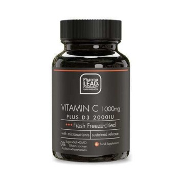 Pharmalead Vitamine C Plus D3 2000iu 1000mg 120 comprimés végétaliens