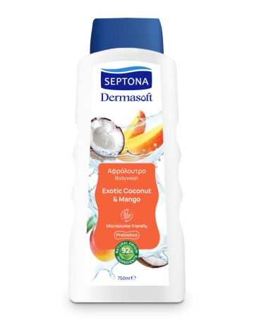 Septona Dermasoft Exotic Coconut & Mango Bodywash 750ml Septona Dermasoft Exotic Coconut & Mango Bodywash 750ml