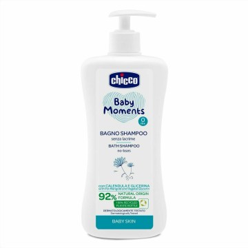 Chicco Baby Moments Shampoo Doccia Schiuma Senza Lacrime con Calendula e Glicerina Vegetale 0m+ 500ml