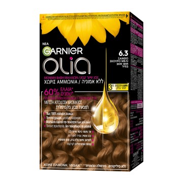 Garnier Olia Βαφή Μαλλιών 6.3 Ξανθό Σκούρο Μελί Χωρίς Αμμωνία 60g Garnier Olia Βαφή Μαλλιών 6.3 Ξανθό Σκούρο Μελί Χωρίς Αμμωνία 60g