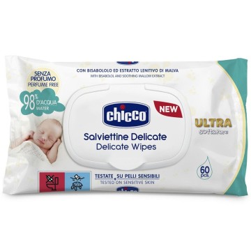 Chicco Ulta Soft & Pure Деликатные салфетки 60 шт.