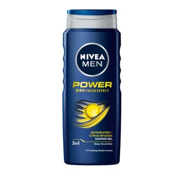 Nivea Men Power 24H Fresh Effect Gel Douche Revigorant & Infusion d'Agrumes 500 ml