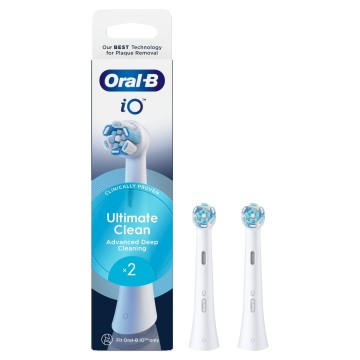 Oral-B iO Ultimate Clean Λευκές Ανταλλακτικές Κεφαλές, 2 τεμάχια Oral-B iO Ultimate Clean Λευκές Ανταλλακτικές Κεφαλές, 2 τεμάχια