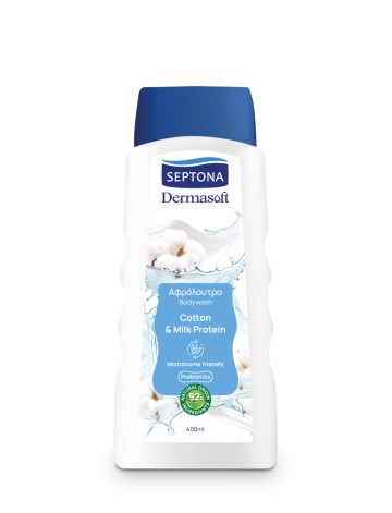 Septona Dermasoft Cotton & Milk Protein Bodywash 400ml Septona Dermasoft Cotton & Milk Protein Bodywash 400ml