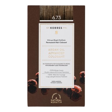 Korres Argan Oil Advanced Colorant Νο 6.73 Χρυσό Κακάο Korres Argan Oil Advanced Colorant Νο 6.73 Χρυσό Κακάο