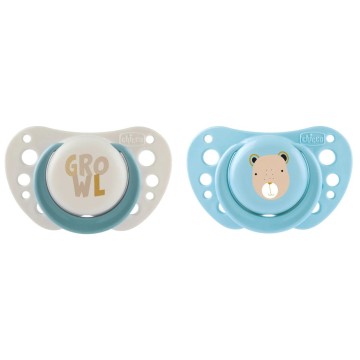 Chicco Physio Forma Air Πιπίλες Σιλικόνης 0-6 μηνών Μπεζ/Γαλάζιο 2 τμχ