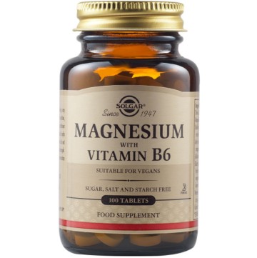 Solgar Magnesium with Vitamin B6, 100 Tablets Solgar Magnesium with Vitamin B6, 100 Tablets
