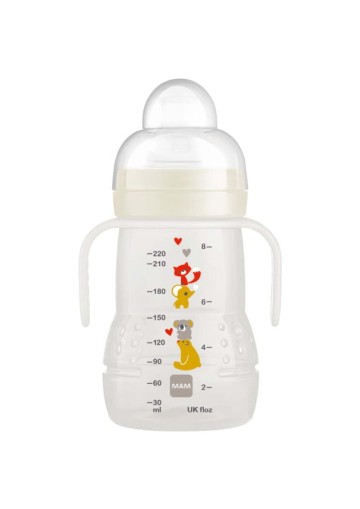 Mam Trainer+ Μπιμπερό Μετάβασης Λευκό για 4+ μηνών 220ml Mam Trainer+ Μπιμπερό Μετάβασης Λευκό για 4+ μηνών 220ml