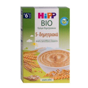 Hipp Bio Crème 5-Céréales 6m+ Sans Sucre 200gr