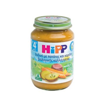 Hipp Βοδινό με πατάτες και καρότα βιολογικής καλλιέργιας 4 μηνών+ 190gr