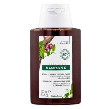 Klorane Quinine Shampooing Fortifiant & Chute de Cheveux à la Quinine et à l'Edelweiss Bio 100 ml