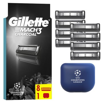Gillette Mach3 Charcoal Ανταλλακτικά, 8 τεμάχια & 1 Θήκη Champions ... Gillette Mach3 Charcoal Ανταλλακτικά, 8 τεμάχια & 1 Θήκη Champions ...