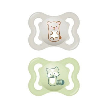 Mam Air Orthodontic Latex Pacifiers for 2-6 months Grey/Green 2 pieces