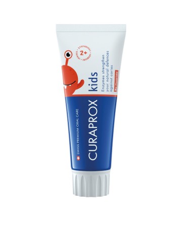 Curaprox Kids Toothpaste, Children's toothpaste with Strawberry flavor Without Fluoride 60ml