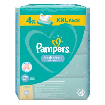 Pampers Promo Baby Wipes Fresh Clean Baby Scent Μωρομάντηλα 4x80τμχ