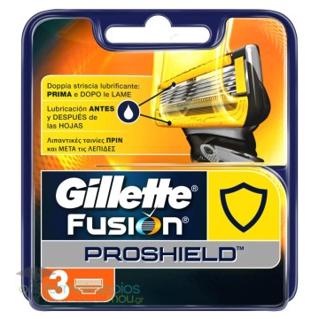 Gillette Fusion Proshield, запасные части с технологией Flexball, 3 запасные части