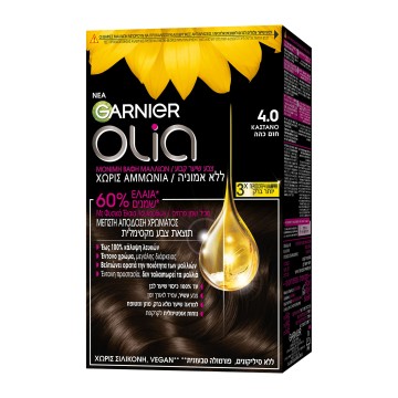 Garnier Olia Βαφή Μαλλιών 4.0 Καστανό Χωρίς Αμμωνία 60g Garnier Olia Βαφή Μαλλιών 4.0 Καστανό Χωρίς Αμμωνία 60g