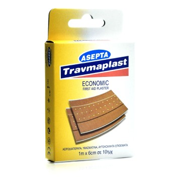 Asepta Travmaplast Economic, Adhesive Pads 1m x 6cm 10pcs