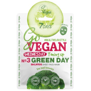 7 Days Go Vegan Sheet Mask Green Day 25gr 7 Days Go Vegan Sheet Mask Green Day 25gr
