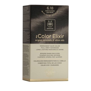 Apivita My Color Elixir 6.18 Βαφή Μαλλιών Ξανθό Σκούρο Σαντρέ Περλέ