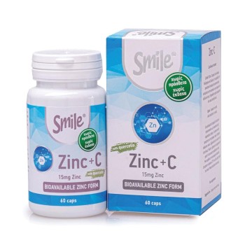Smile Zinc 15mg & Vitamin C & Quercetin 50mg 60caps Smile Zinc 15mg & Vitamin C & Quercetin 50mg 60caps