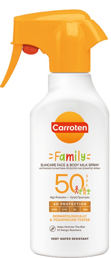 Carroten Family Suncare Face & Body Milk Spray SPF50, 270ml Carroten Family Suncare Face & Body Milk Spray SPF50, 270ml