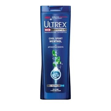 Ultrex Cool Sport Mentolo, Shampoo Antiforfora da Uomo 360ml