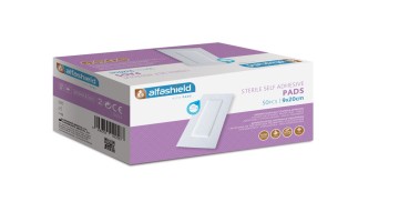 Alfashield Tampon Auto-Adhésif, Tampon Adhésif Hypoallergénique Anti-adhésif Stérile 9cmx30cm 50pcs