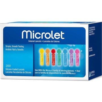 Ascensia Microlet Lancets Colored 200 τεμάχια