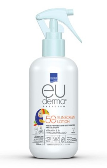 Intermed Babyderm Euderma Sunscreen Lotion SPF 50, 200ml Intermed Babyderm Euderma Sunscreen Lotion SPF 50, 200ml