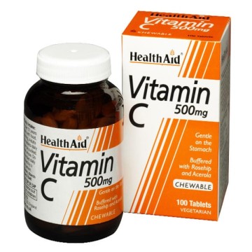 Health Aid Vitamine C 500mg 100 Comprimés à Croquer