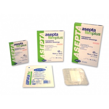 Asepta Filmplus, Transparent Adhesive Pads 10cm x 25cm 5pcs